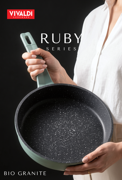 RUBY 12-PIECE DIE-CAST GRANITE COOKWARE SET