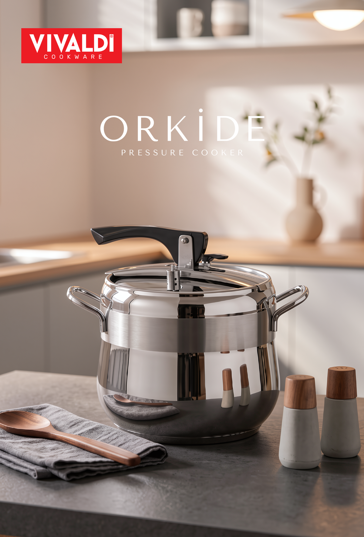 ORKIDE 13-LITER STAINLESS STEEL PRESSURE COOKER