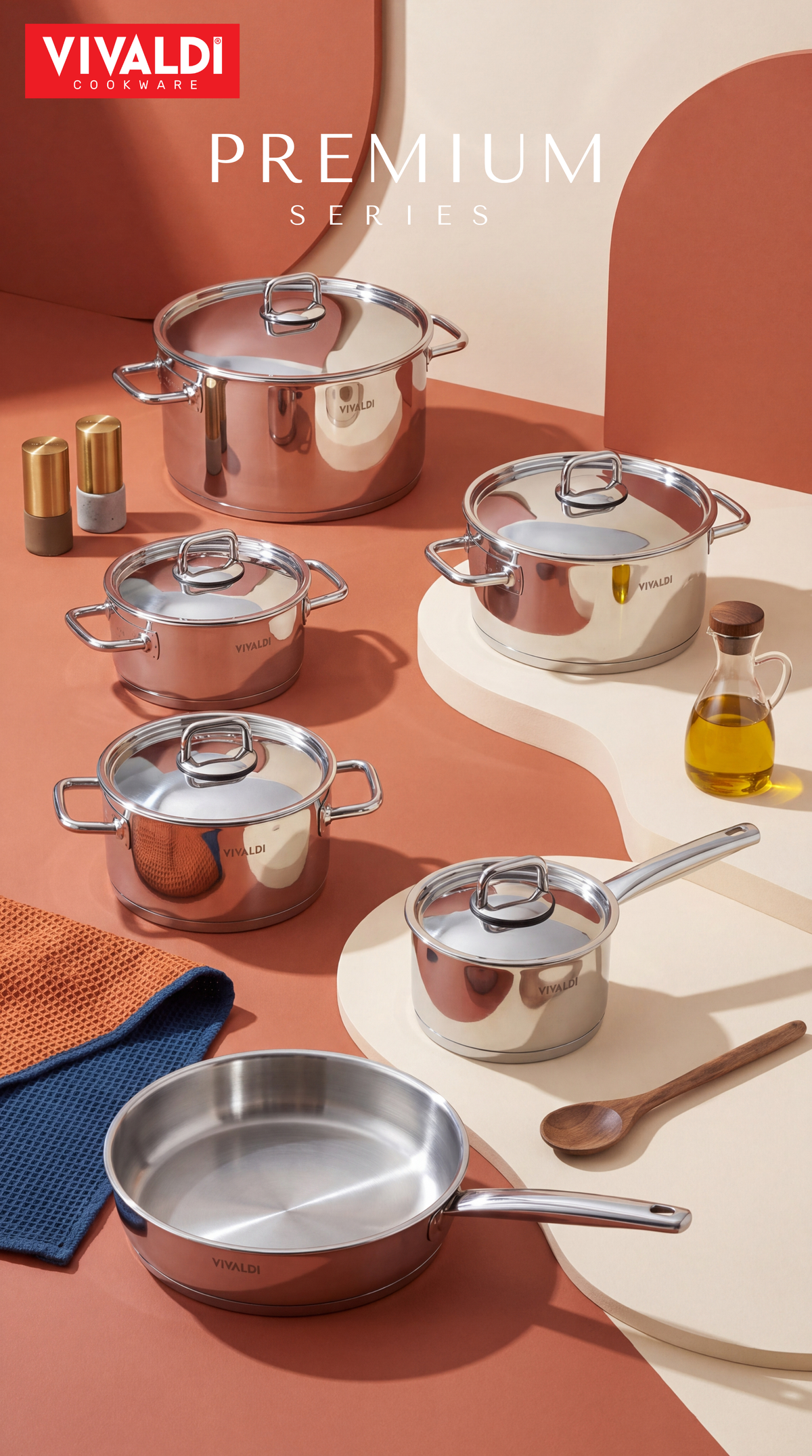 PREMIUM 11-PIECE STAINLESS STEEL COOKWARE SET