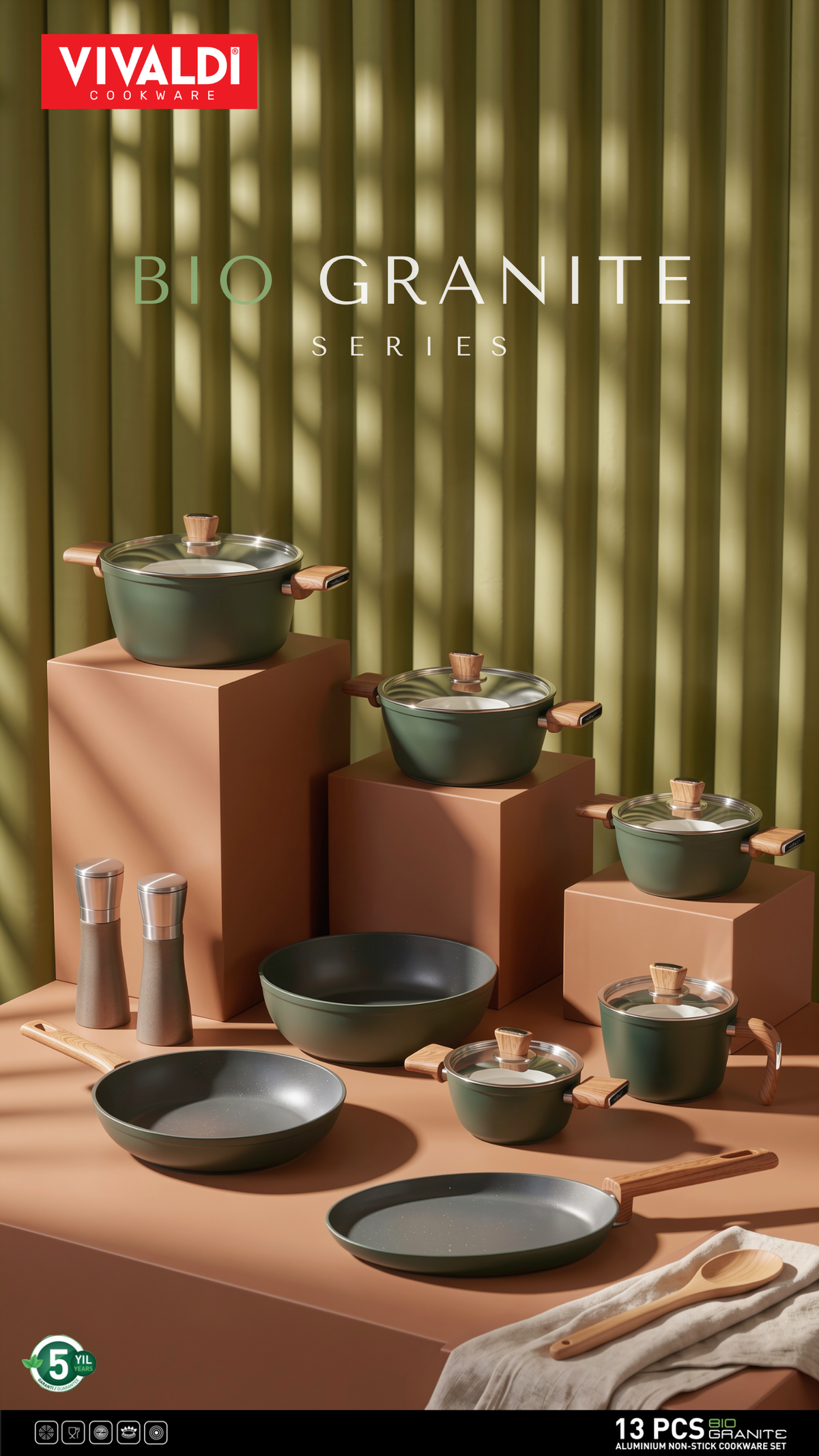 BIO GRANITE 13-PIECE COOKWARE SET