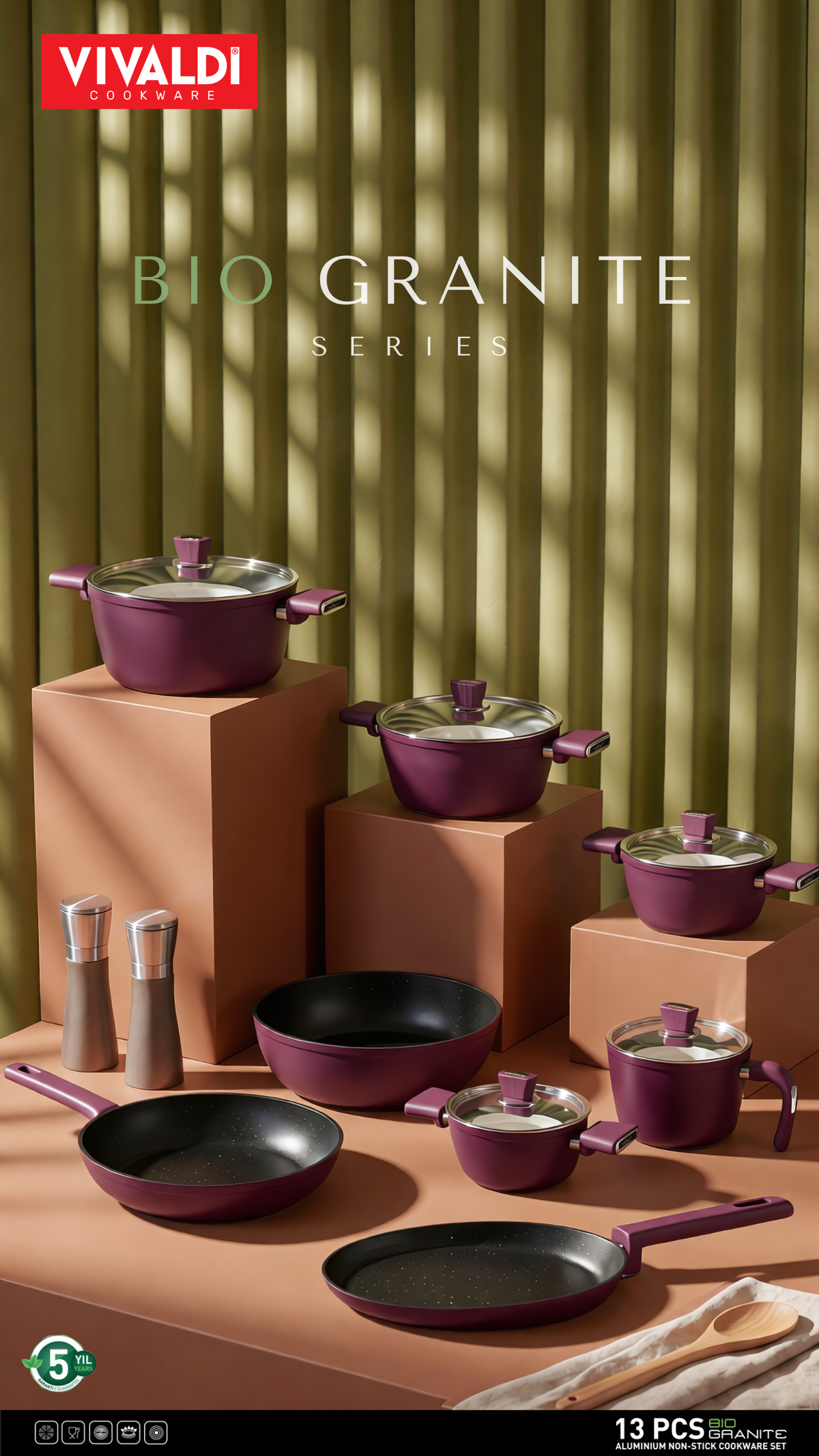 BIO GRANITE 13-PIECE COOKWARE SET