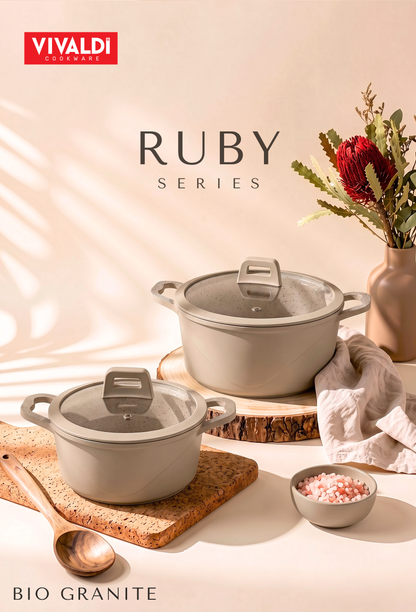 RUBY 12-PIECE DIE-CAST GRANITE COOKWARE SET