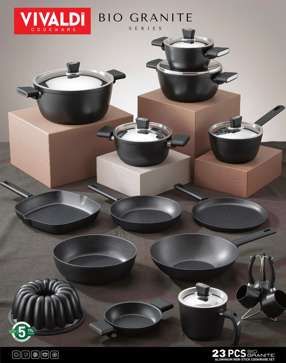 BIO TITANIUM 23-PIECE COOKWARE SET