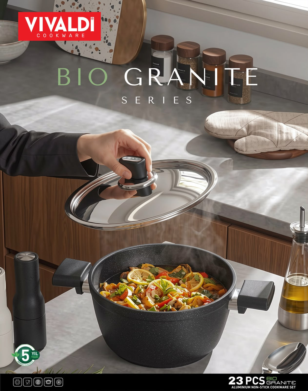 BIO GRANITE 23-PIECE COOKWARE SET