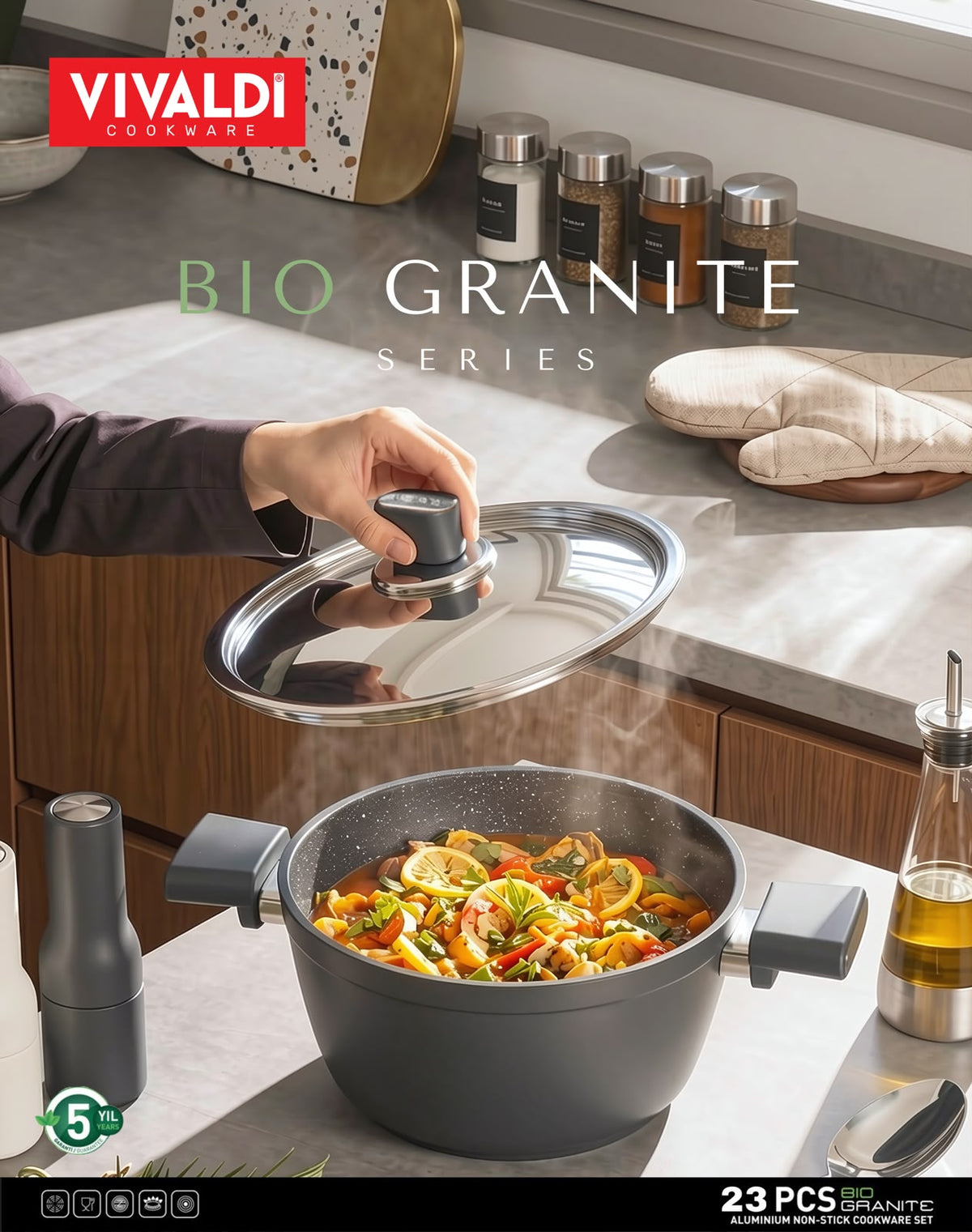 BIO GRANITE 23-PIECE COOKWARE SET