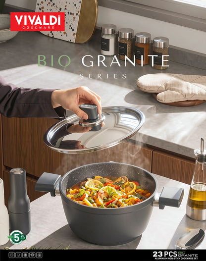 BIO GRANITE 23-PIECE COOKWARE SET