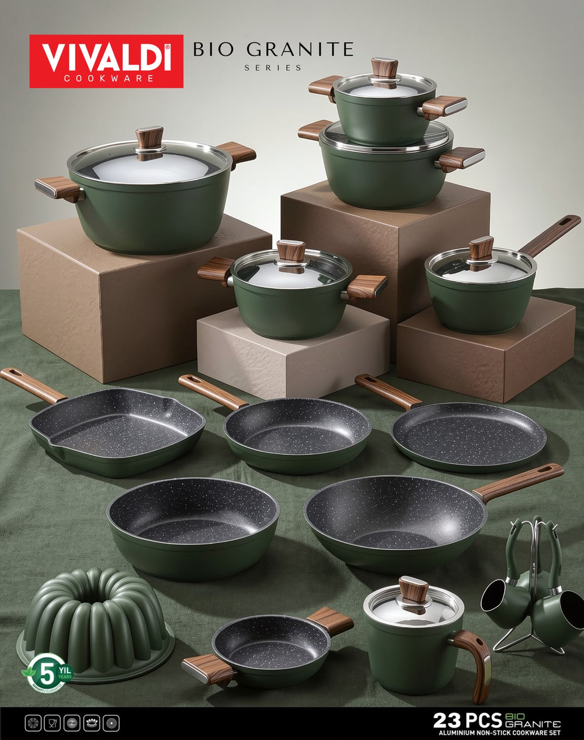 BIO GRANITE 23-PIECE COOKWARE SET