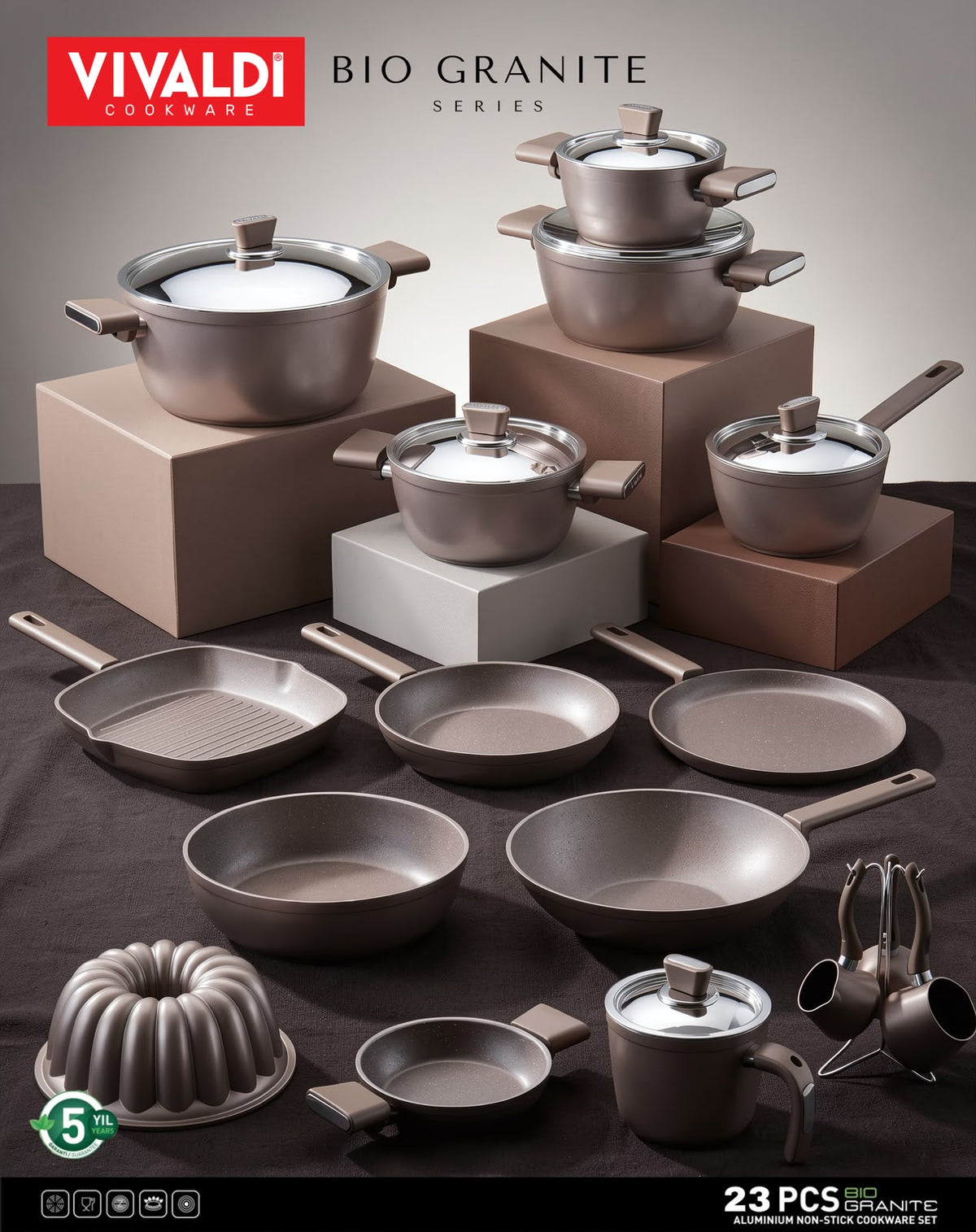 BIO GRANITE 23-PIECE COOKWARE SET