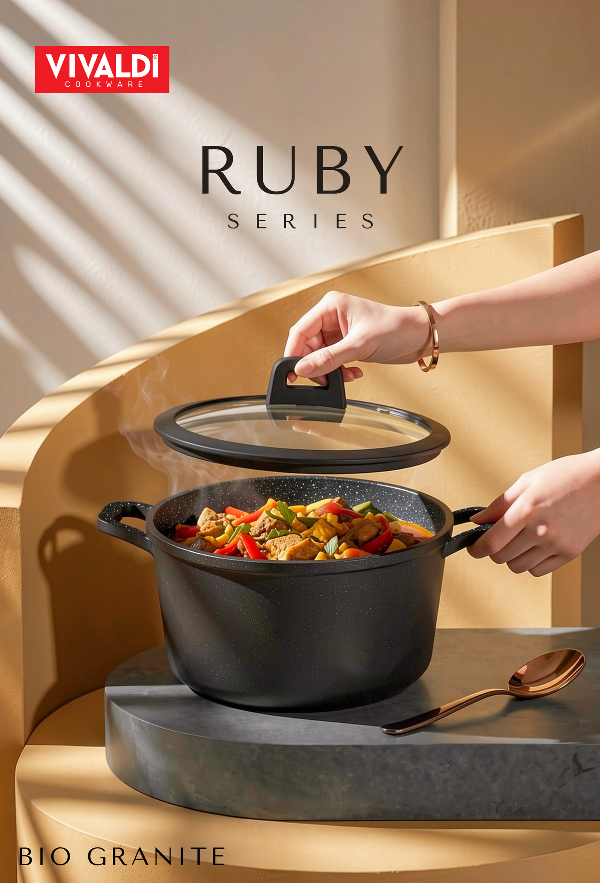 RUBY 12-PIECE DIE-CAST GRANITE COOKWARE SET