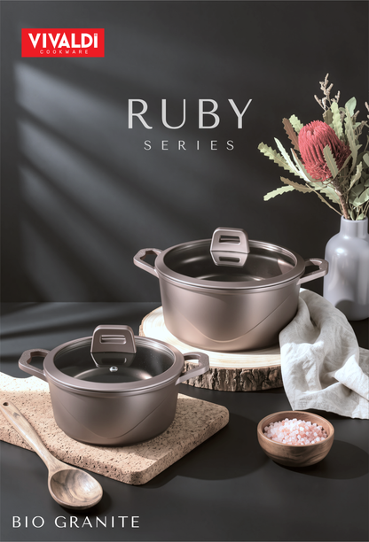 RUBY 12-PIECE DIE-CAST GRANITE COOKWARE SET