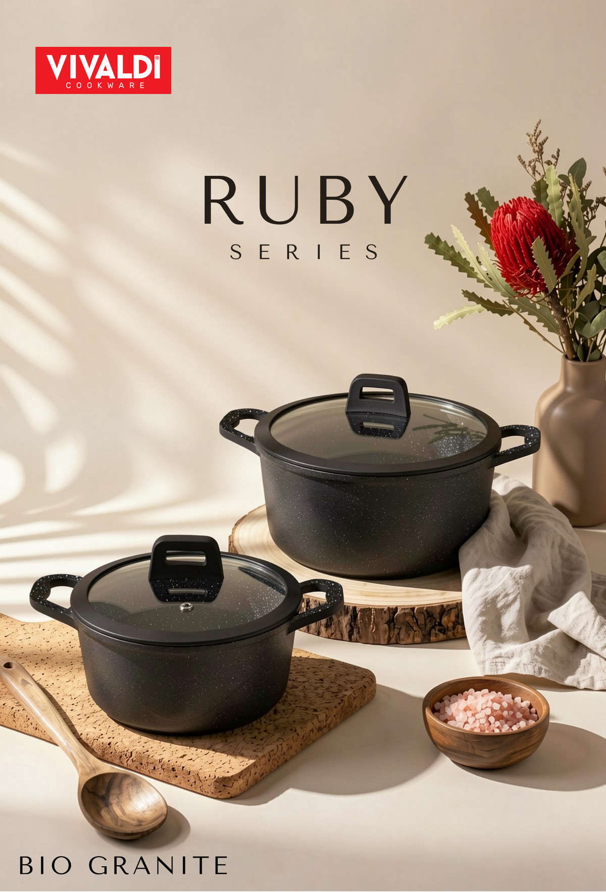 RUBY 12-PIECE DIE-CAST GRANITE COOKWARE SET