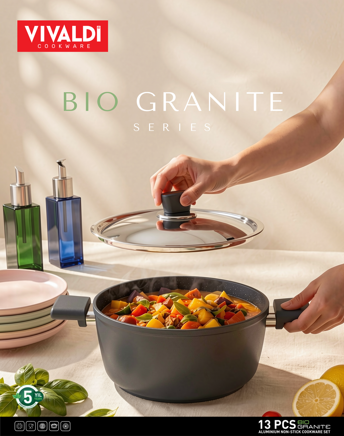 BIO GRANITE 13-PIECE COOKWARE SET