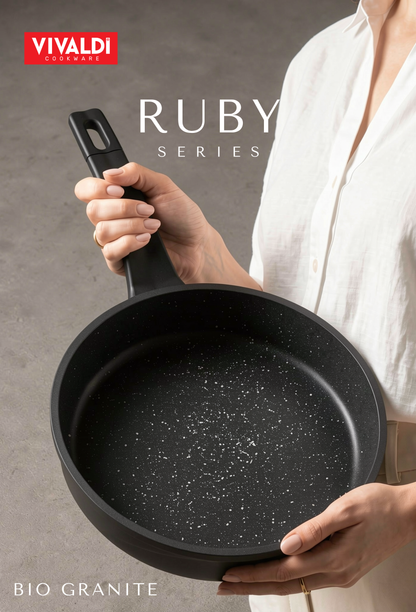 RUBY 12-PIECE DIE-CAST GRANITE COOKWARE SET