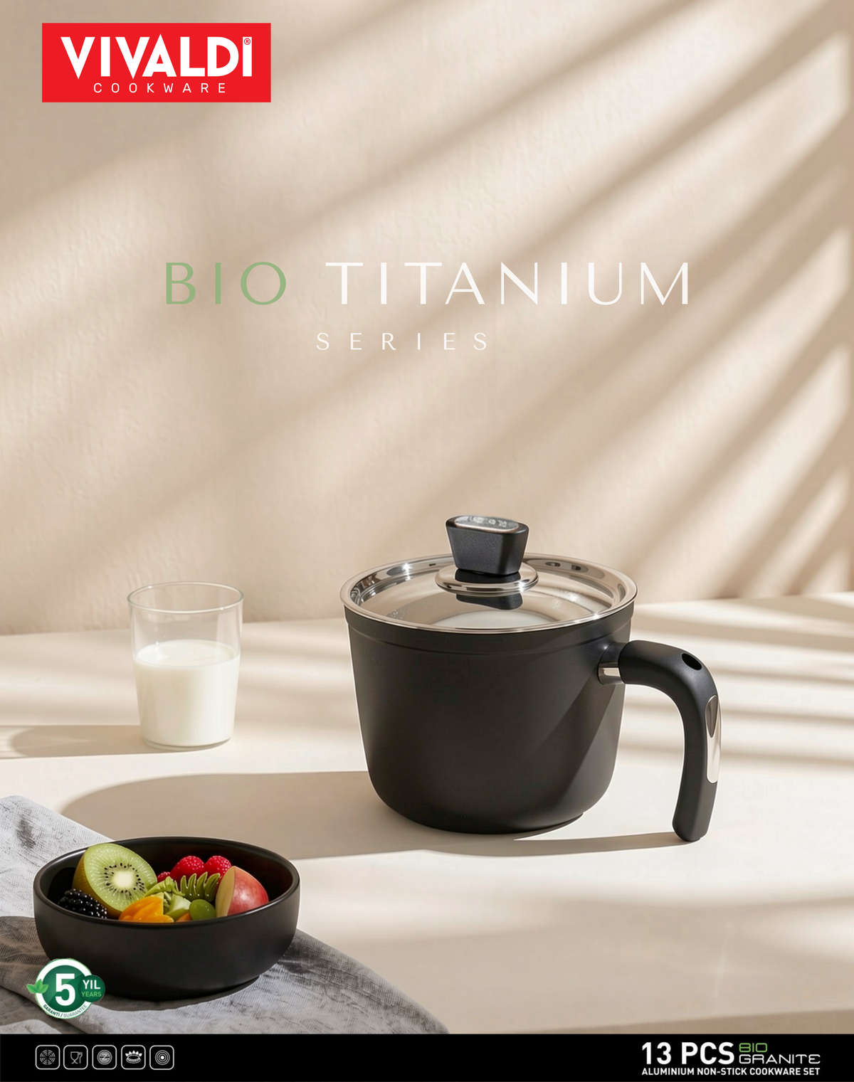 BIO TITANIUM 13-PIECE COOKWARE SET