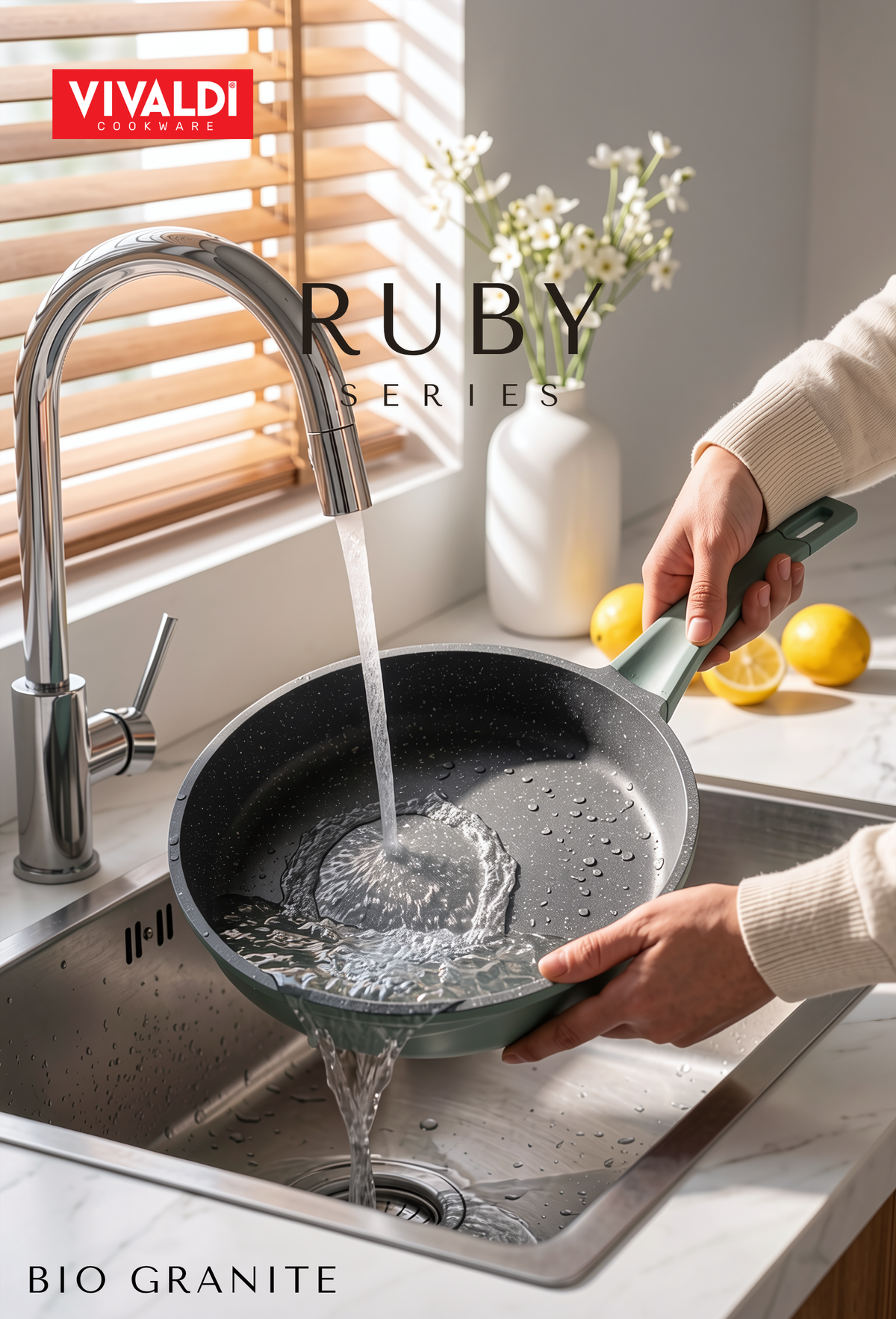RUBY 12-PIECE DIE-CAST GRANITE COOKWARE SET
