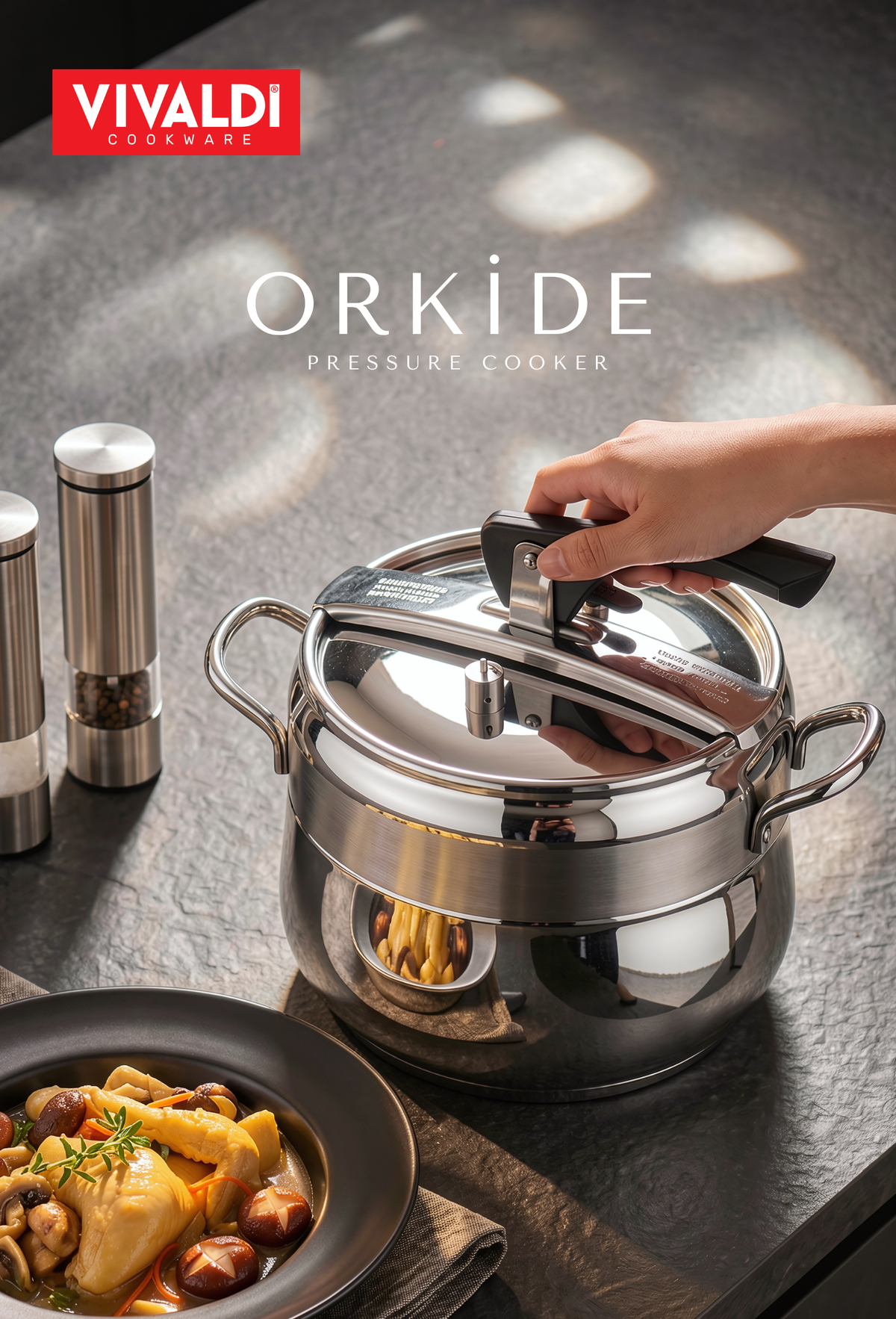 ORKIDE 13-LITER STAINLESS STEEL PRESSURE COOKER