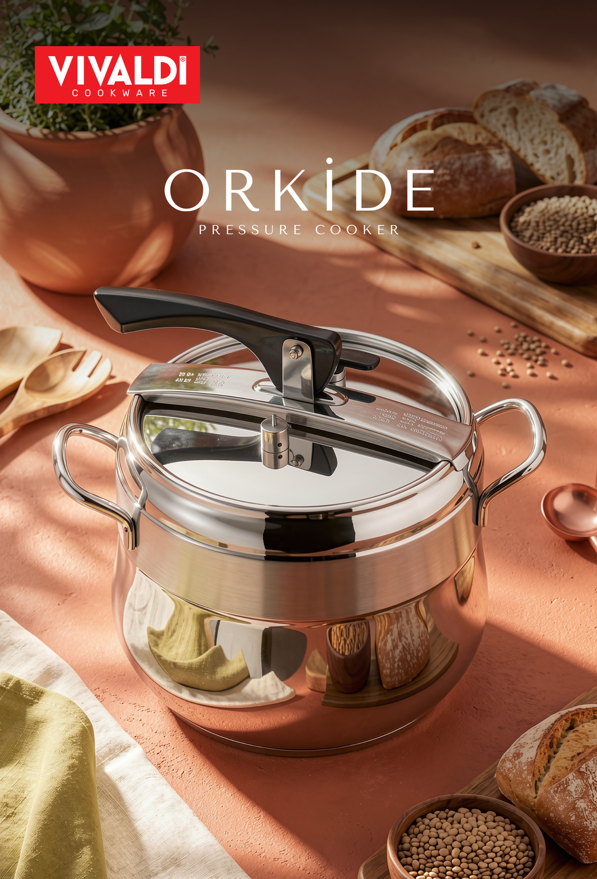 ORKIDE 13-LITER STAINLESS STEEL PRESSURE COOKER