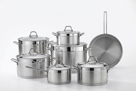ANKA 11-PIECE STAINLESS STEEL COOKWARE SET – STAINLESS STEEL HANDLES