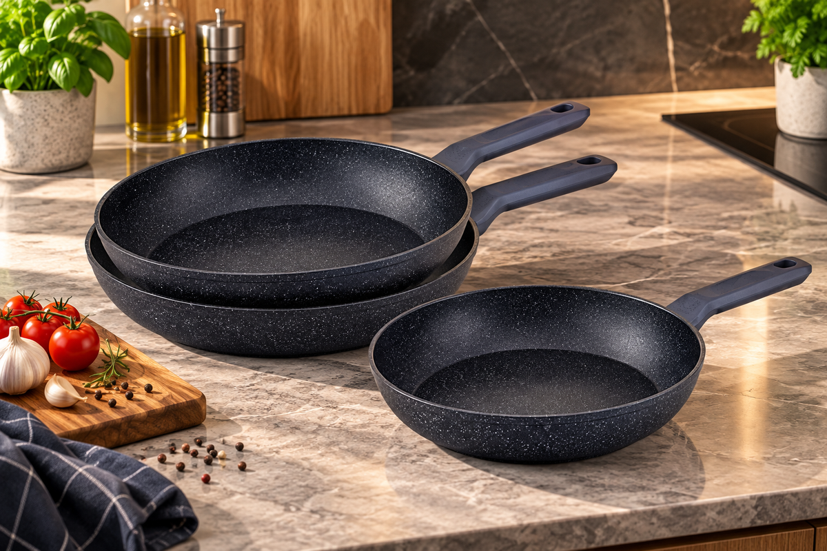 ECO 3-PIECE GRANITE FRYING PAN SET