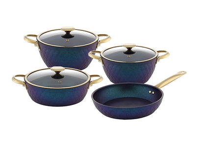 LIDYA GOLD 7-PIECE TITANIUM COOKWARE SET